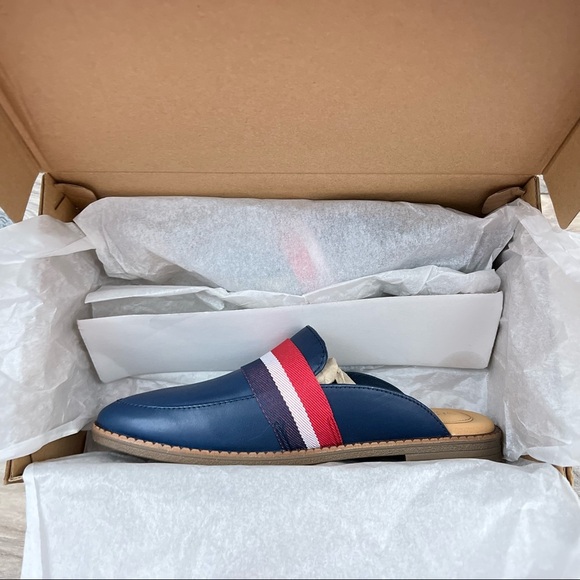 NIB Sperry Waypoint Leather Mule Slip On Shoes 8M Navy Memory Foam - Picture 10 of 12